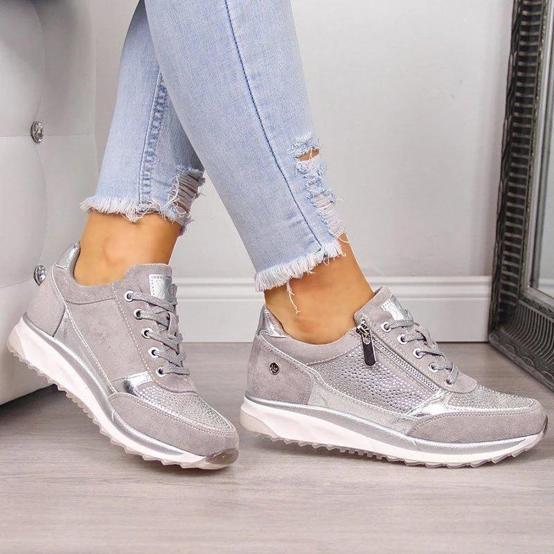 Damenschuhe mit orthopädischer Sohle und Reißverschluss