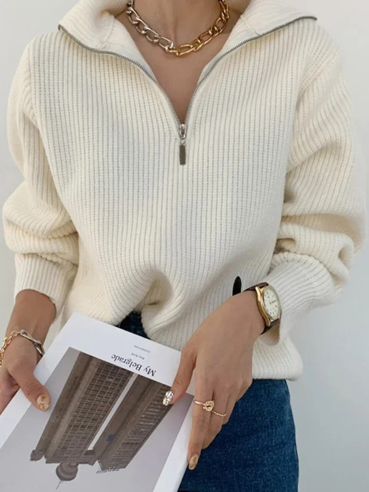 Damen Pullover mit Reißverschluss