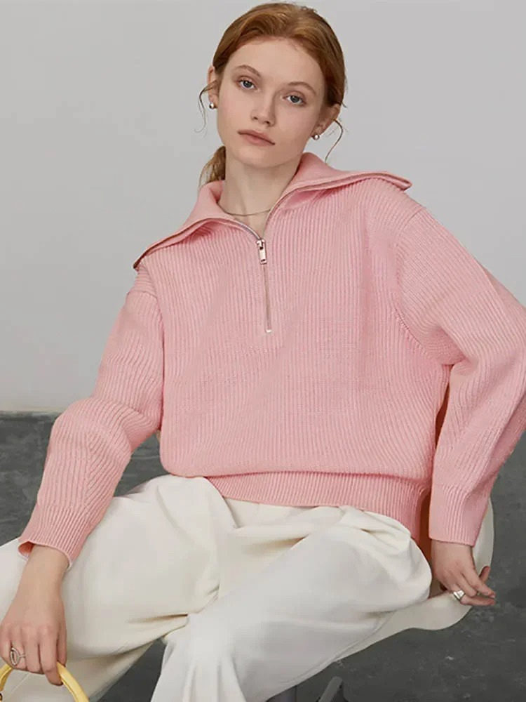 Damen Pullover mit Reißverschluss