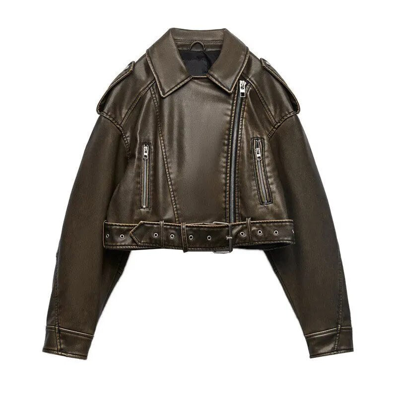 Damenjacke mit Gürtel und akzentuierter Taille