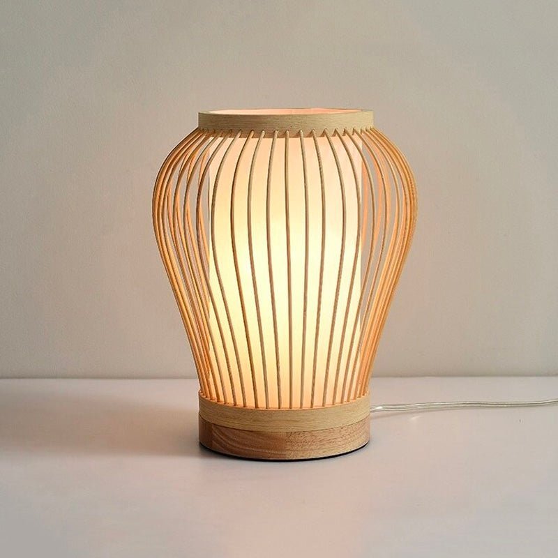 Moderne Nachttischlampe aus Bambus mit Entspannendem Licht für Gemütliche Abende-1