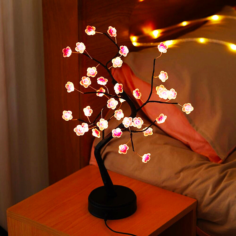 Blumige Bonsai Nachttischlampe-2