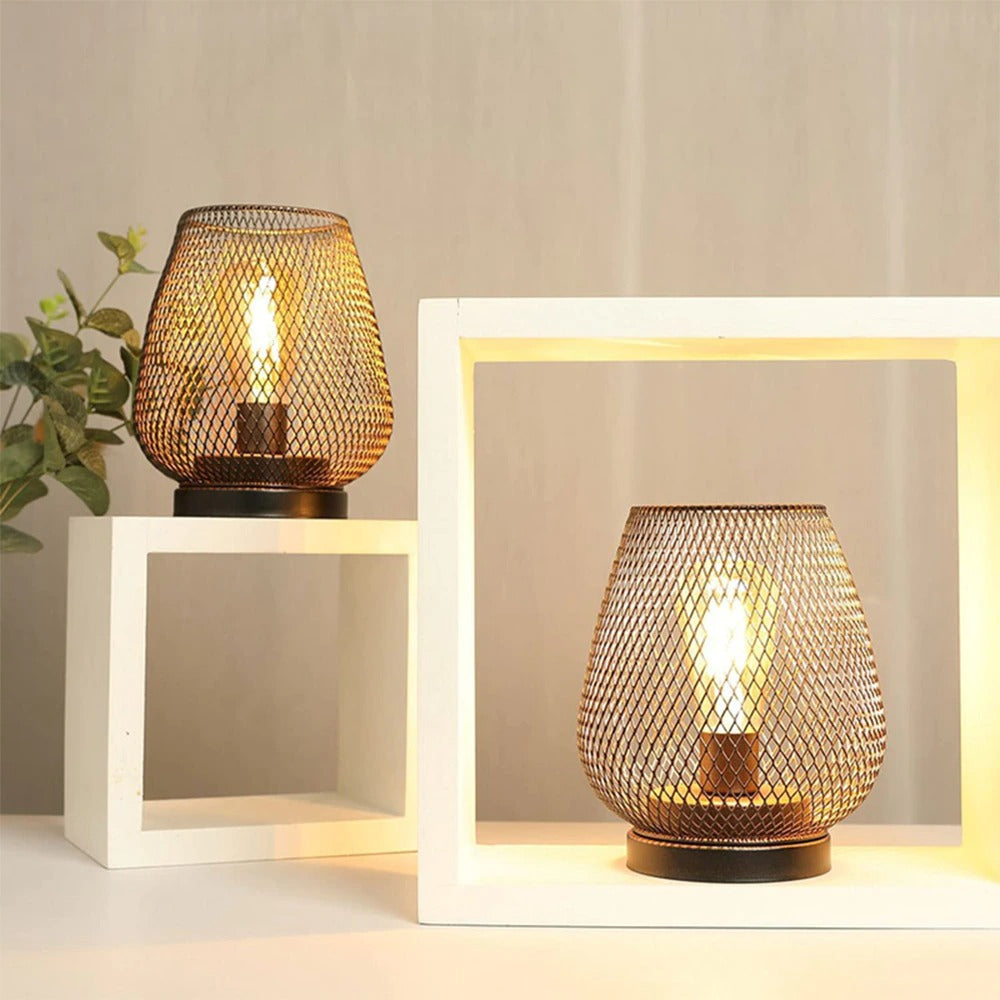 Cage industrielle Nachttischlampe-1