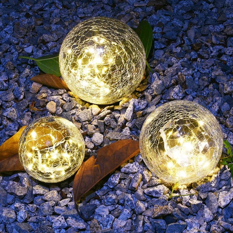 Stilvolle Solarleuchte im Rissglas-Design – Wasserdicht für Gartenbeleuchtung-3