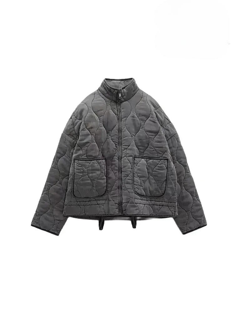 Damen Steppjacke mit Stehkragen und Taschen